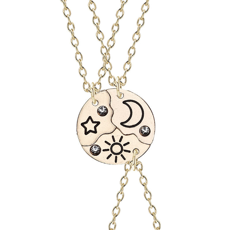 Sun,Moon&Star Pendant Necklace for Women-Holiday Gift