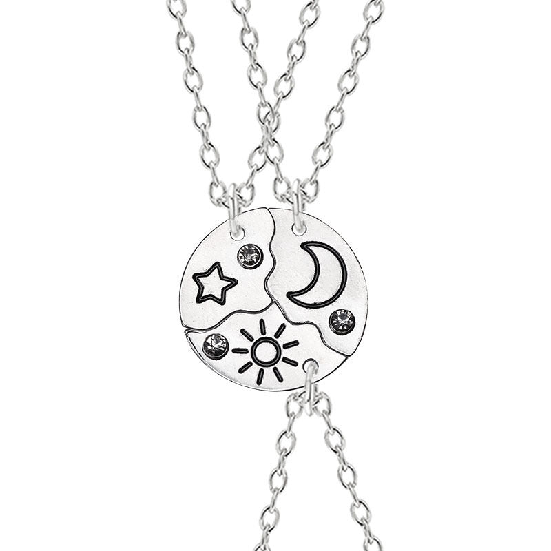 Sun,Moon&Star Pendant Necklace for Women-Holiday Gift