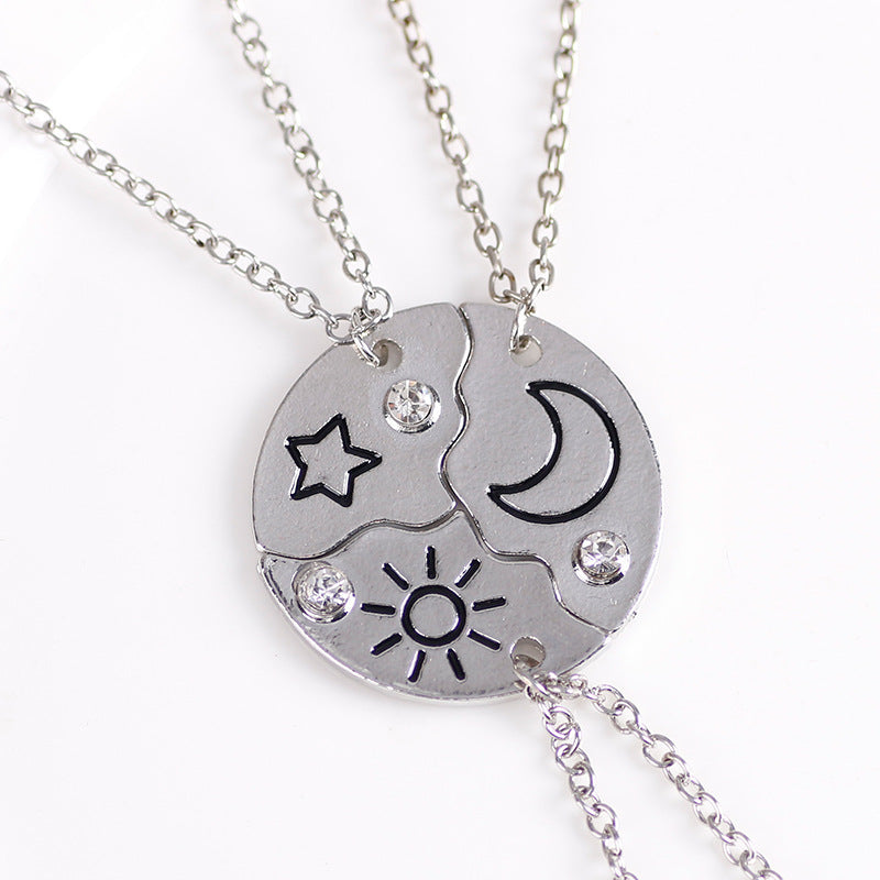 Sun,Moon&Star Pendant Necklace for Women-Holiday Gift