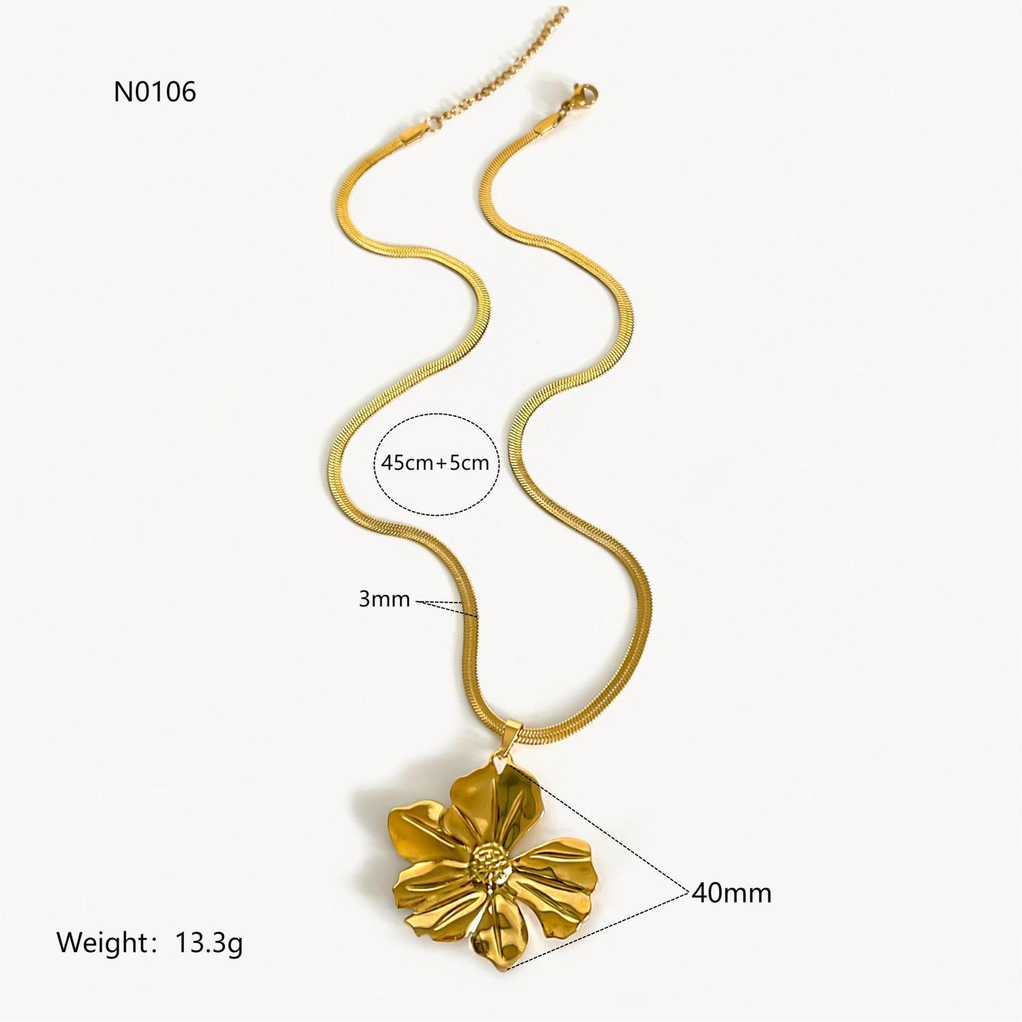 BEAUTIFUL NECKLACE GOLDEN FLOWER FOR WOMEN