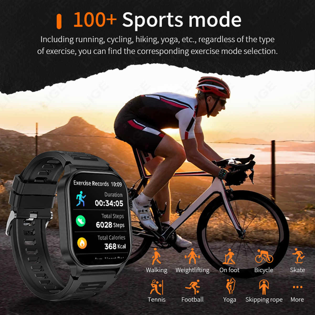 Bluetooth Sports Watch with Pedometer – Fitness Tracker Smartwatch