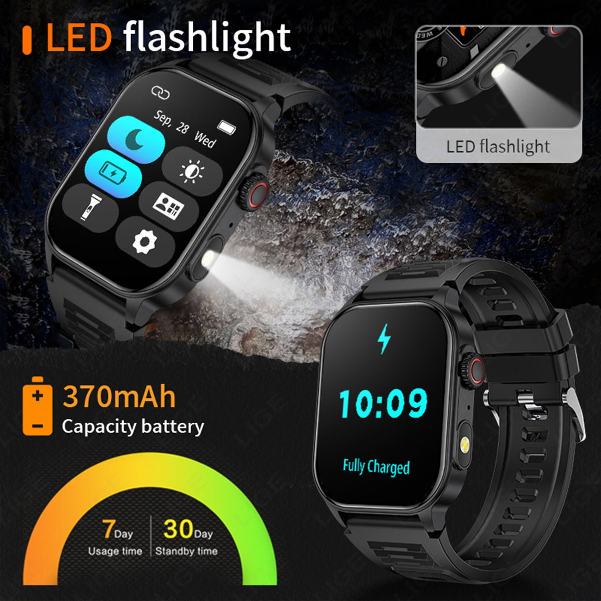 Bluetooth Sports Watch with Pedometer – Fitness Tracker Smartwatch