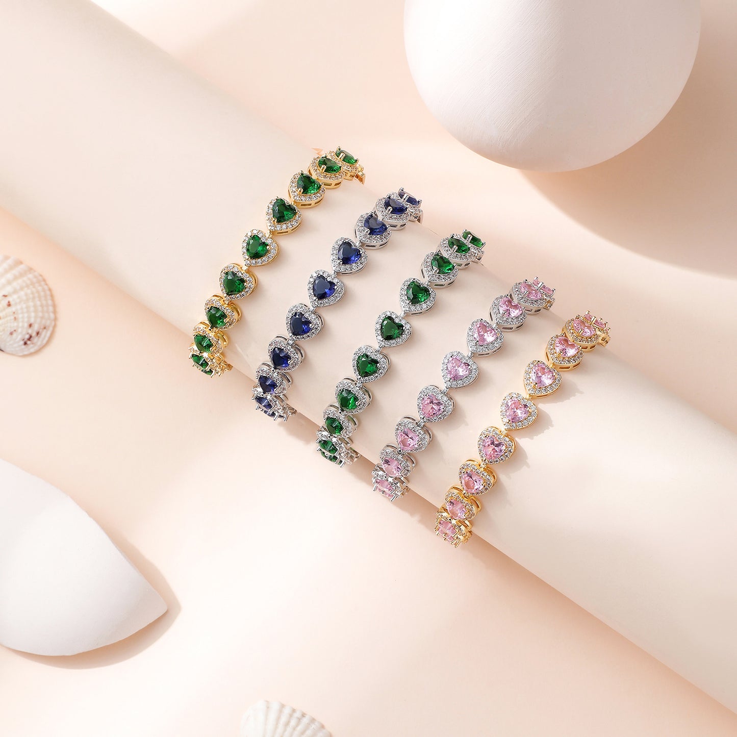 Luxury Heart-Shaped Zircon Bracelet for Women